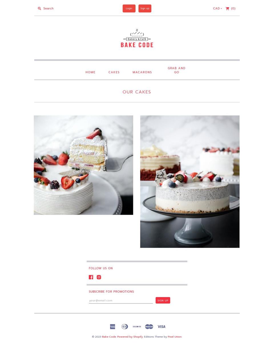 bake-code.myshopify.com shopify website screenshot