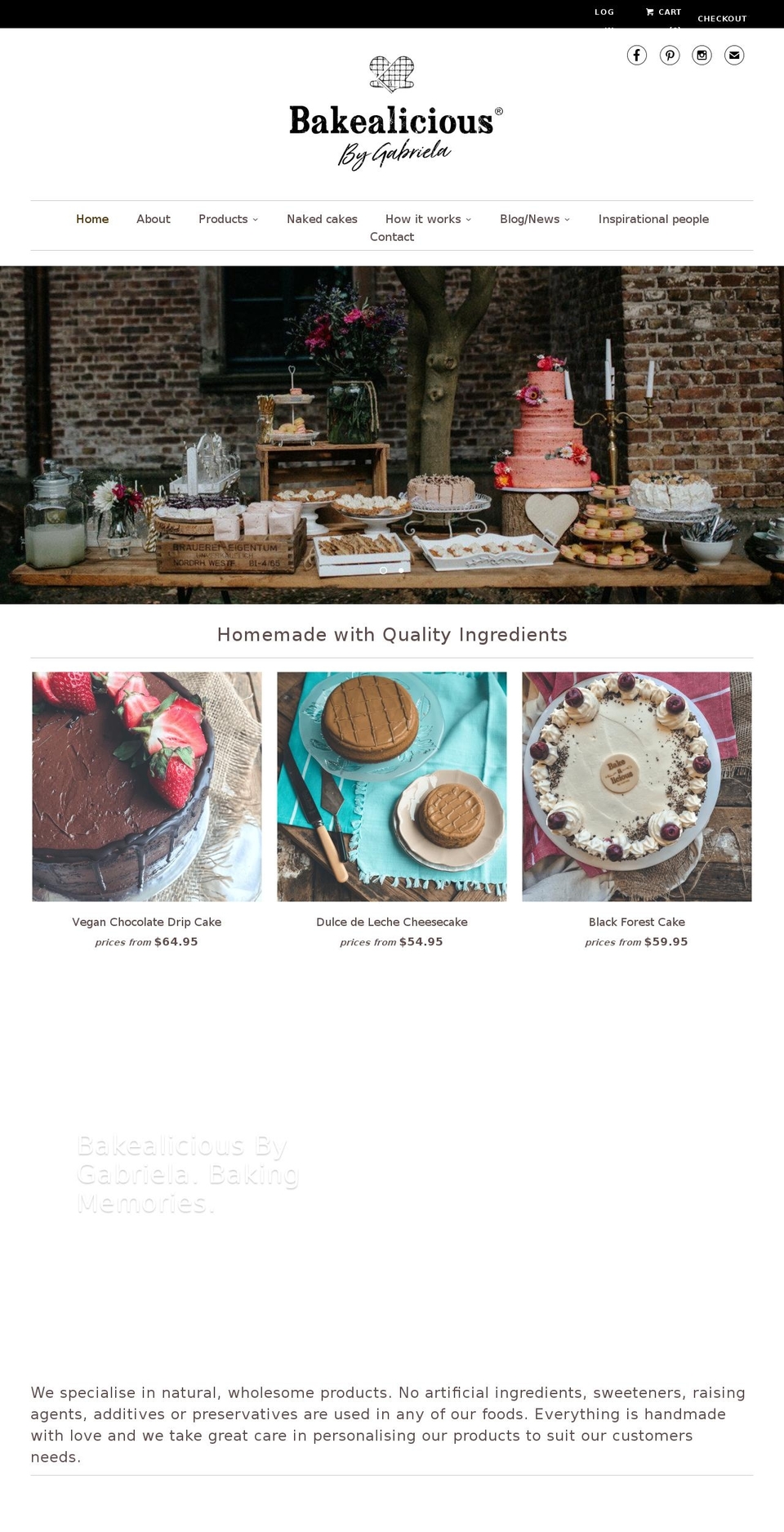 bakealiciousbygabriela.com.au shopify website screenshot