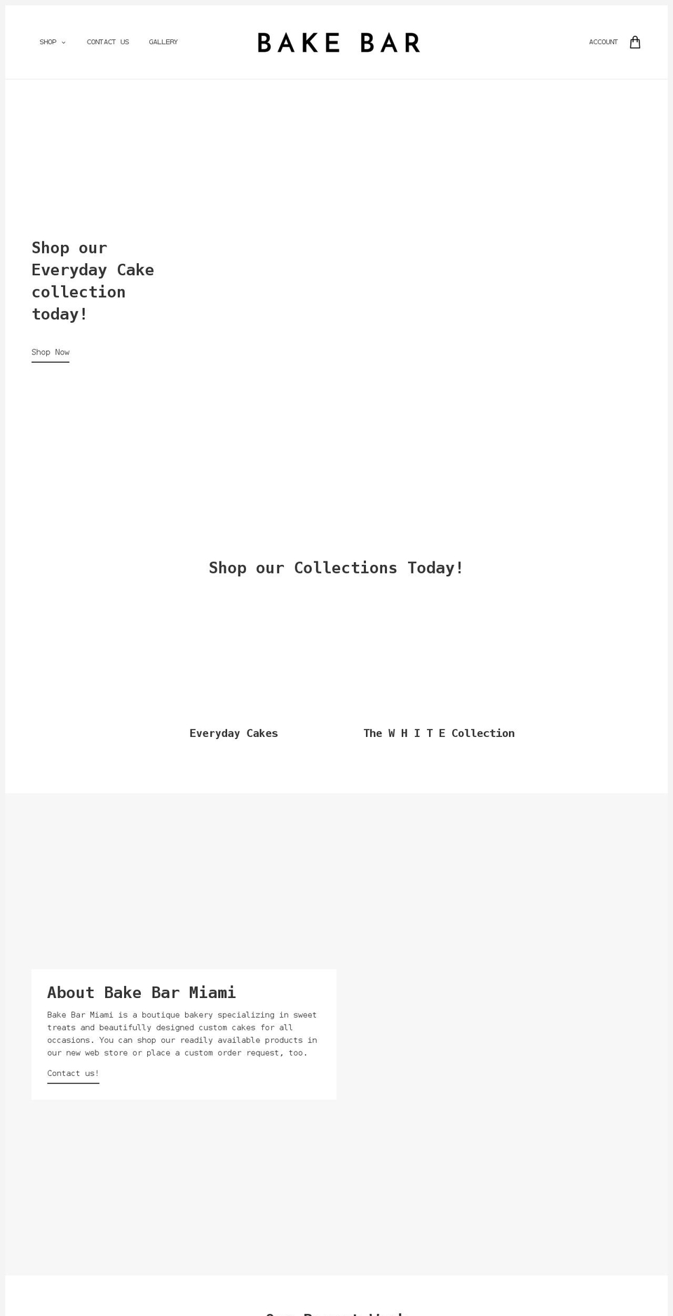 bakebarmiami.com shopify website screenshot