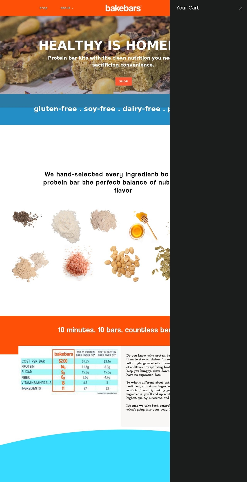 bakebars.myshopify.com shopify website screenshot