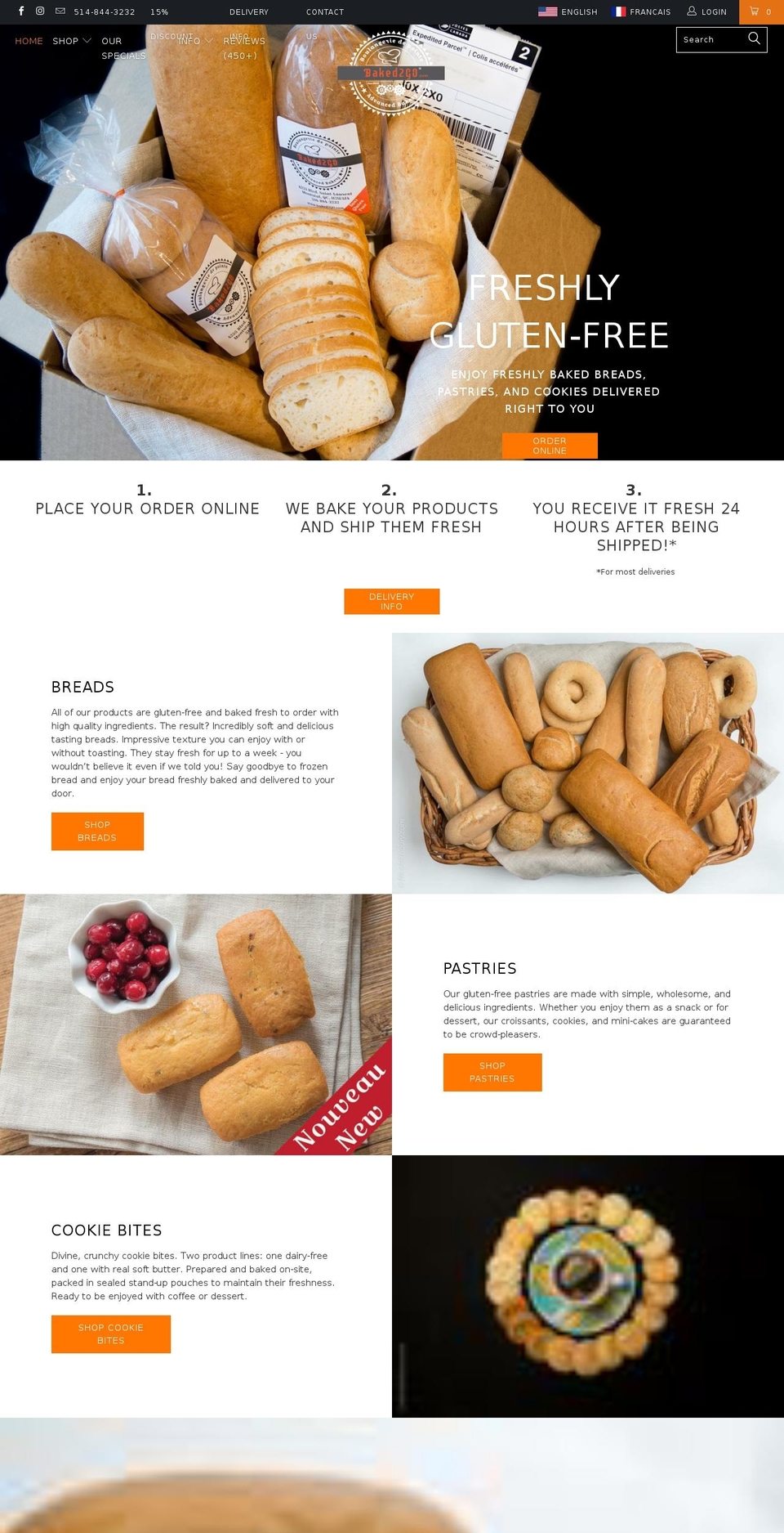 baked2go.com shopify website screenshot