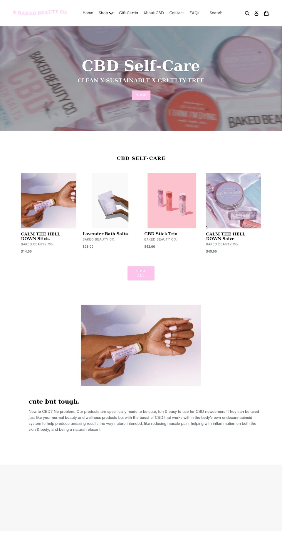 bakedbeautyco.com shopify website screenshot