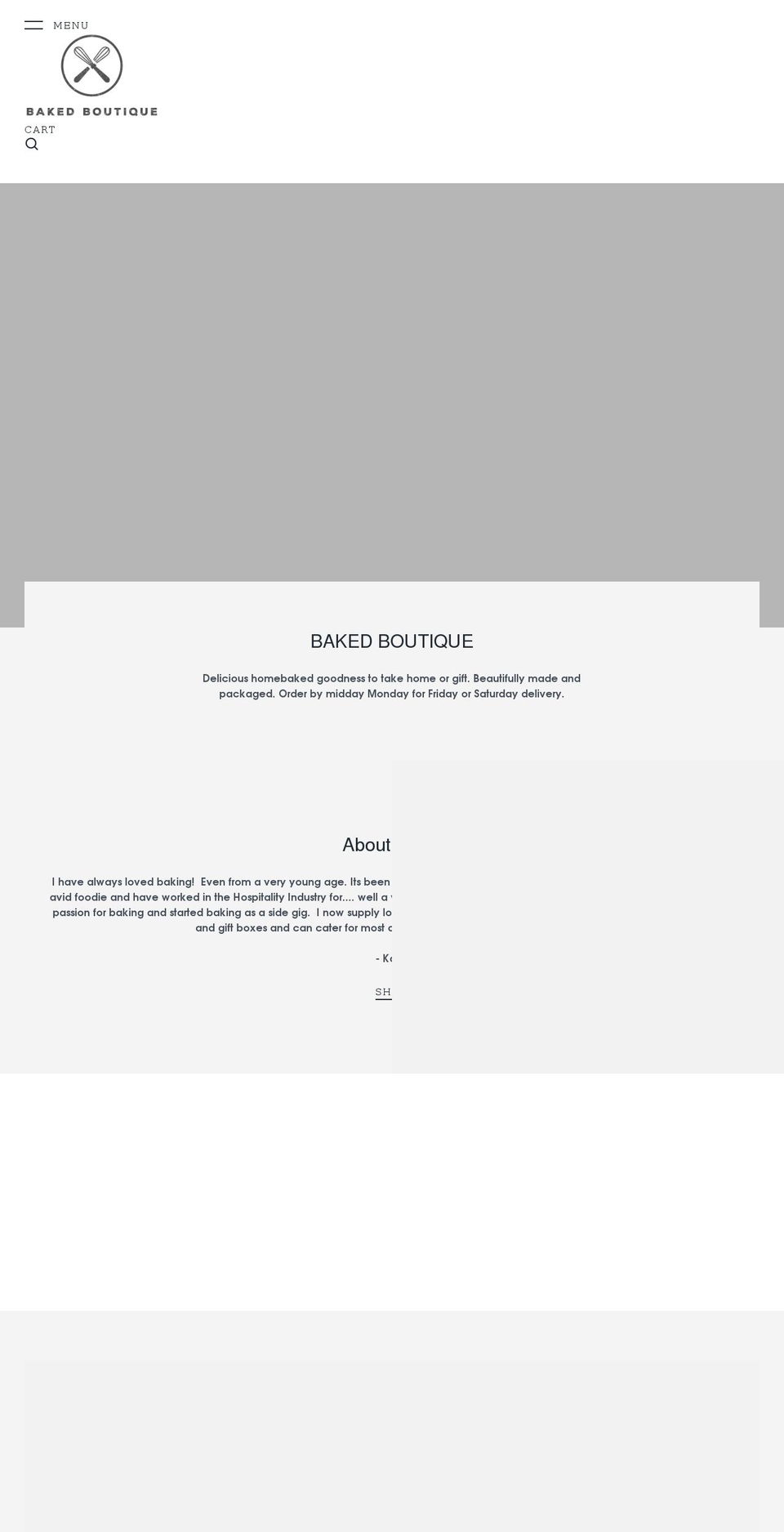 bakedboutique.co.nz shopify website screenshot