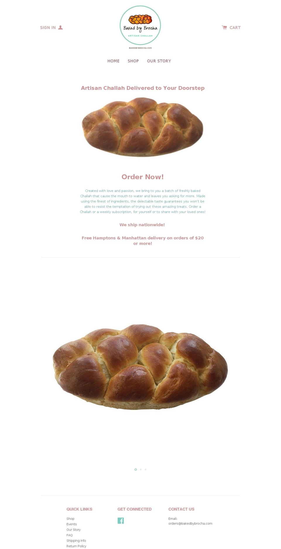 bakedbybrocha.com shopify website screenshot