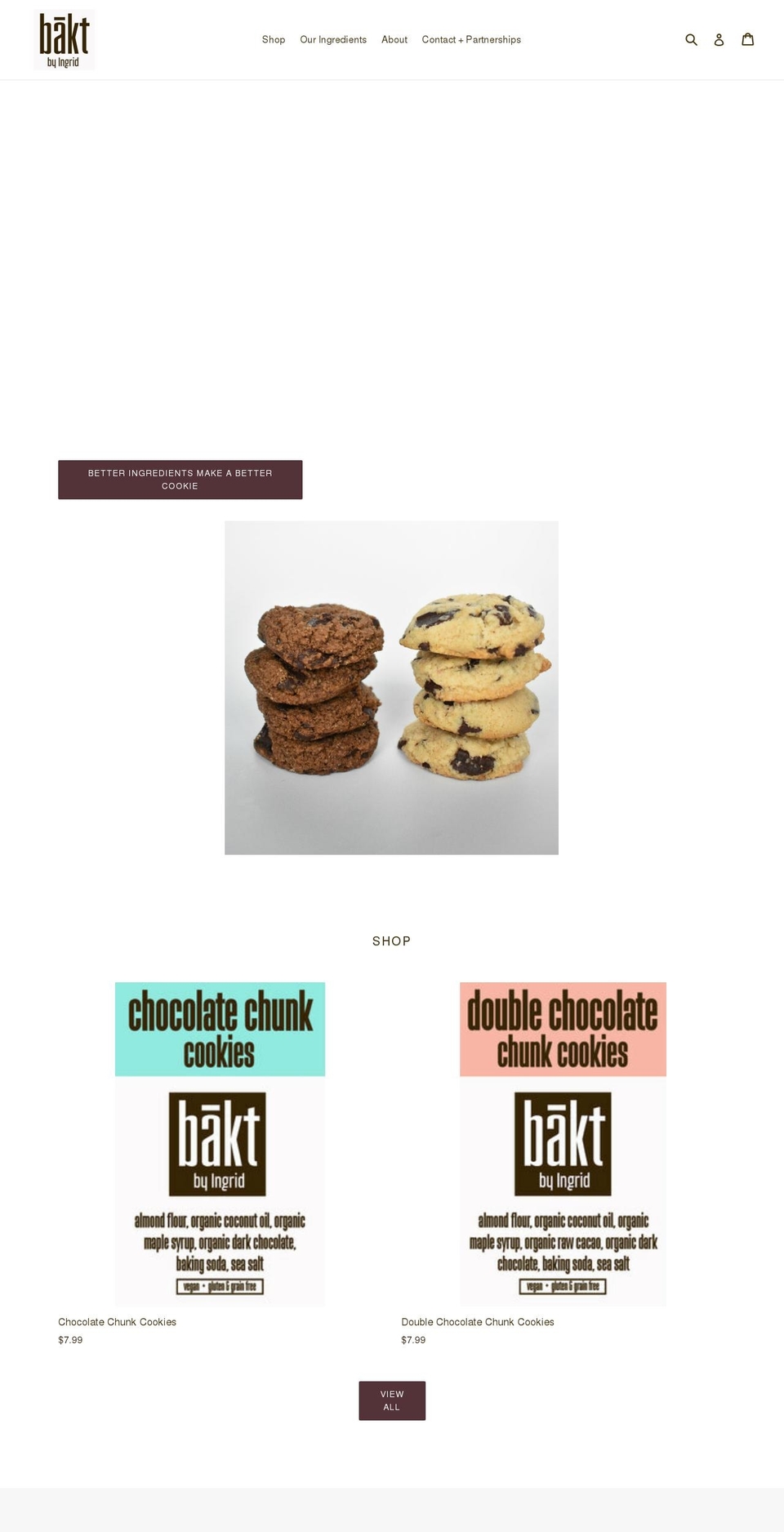 bakedbyingrid.com — Shopify storefront screenshot