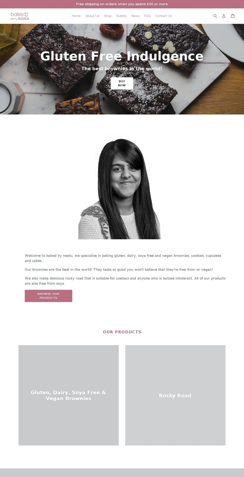 bakedbyneelu.com shopify website screenshot