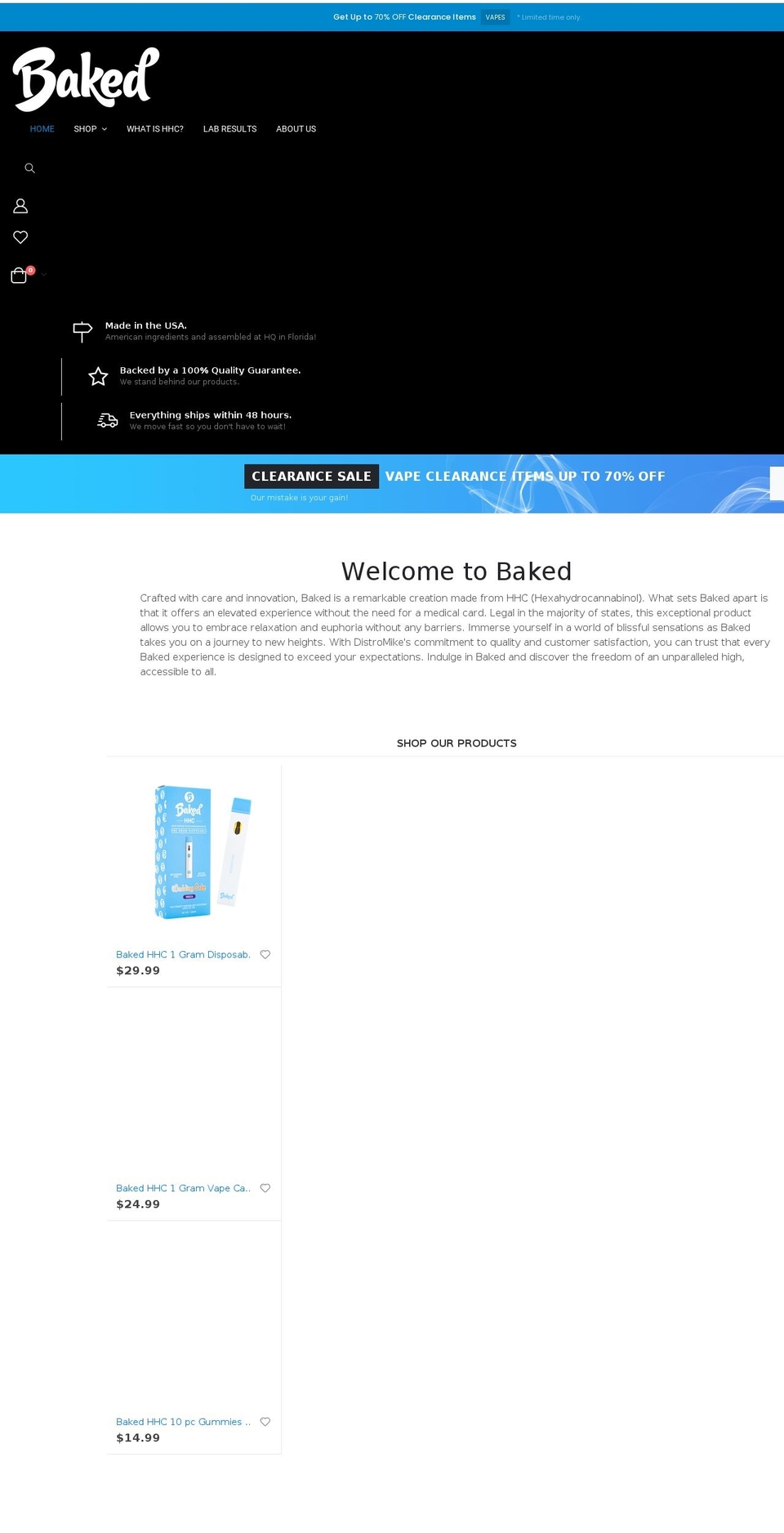 bakedhhc.com shopify website screenshot