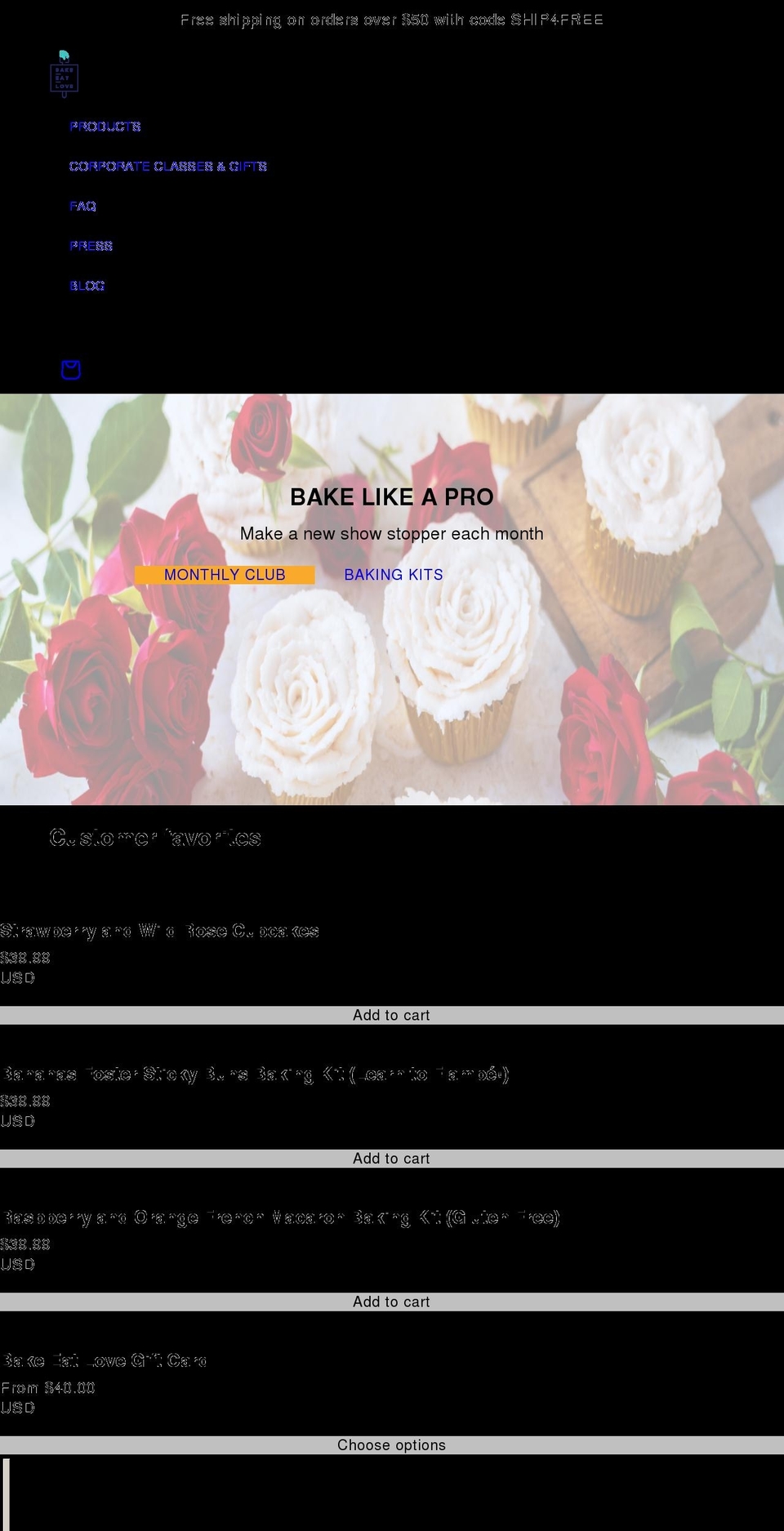bakeeatlovebox.com shopify website screenshot