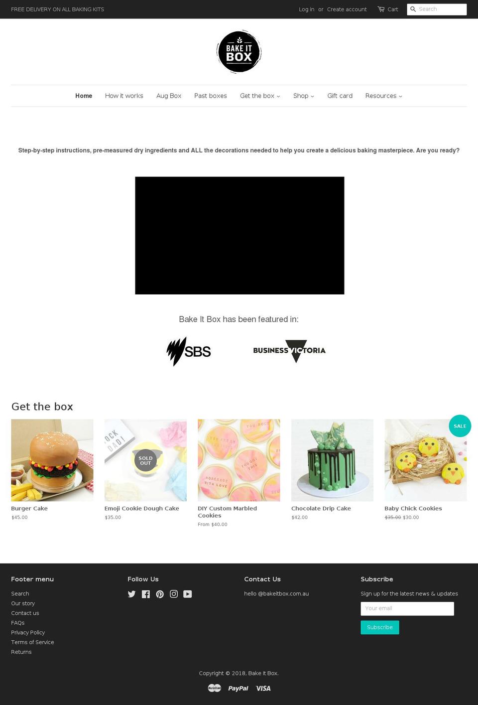 bakeitbox.com.au shopify website screenshot