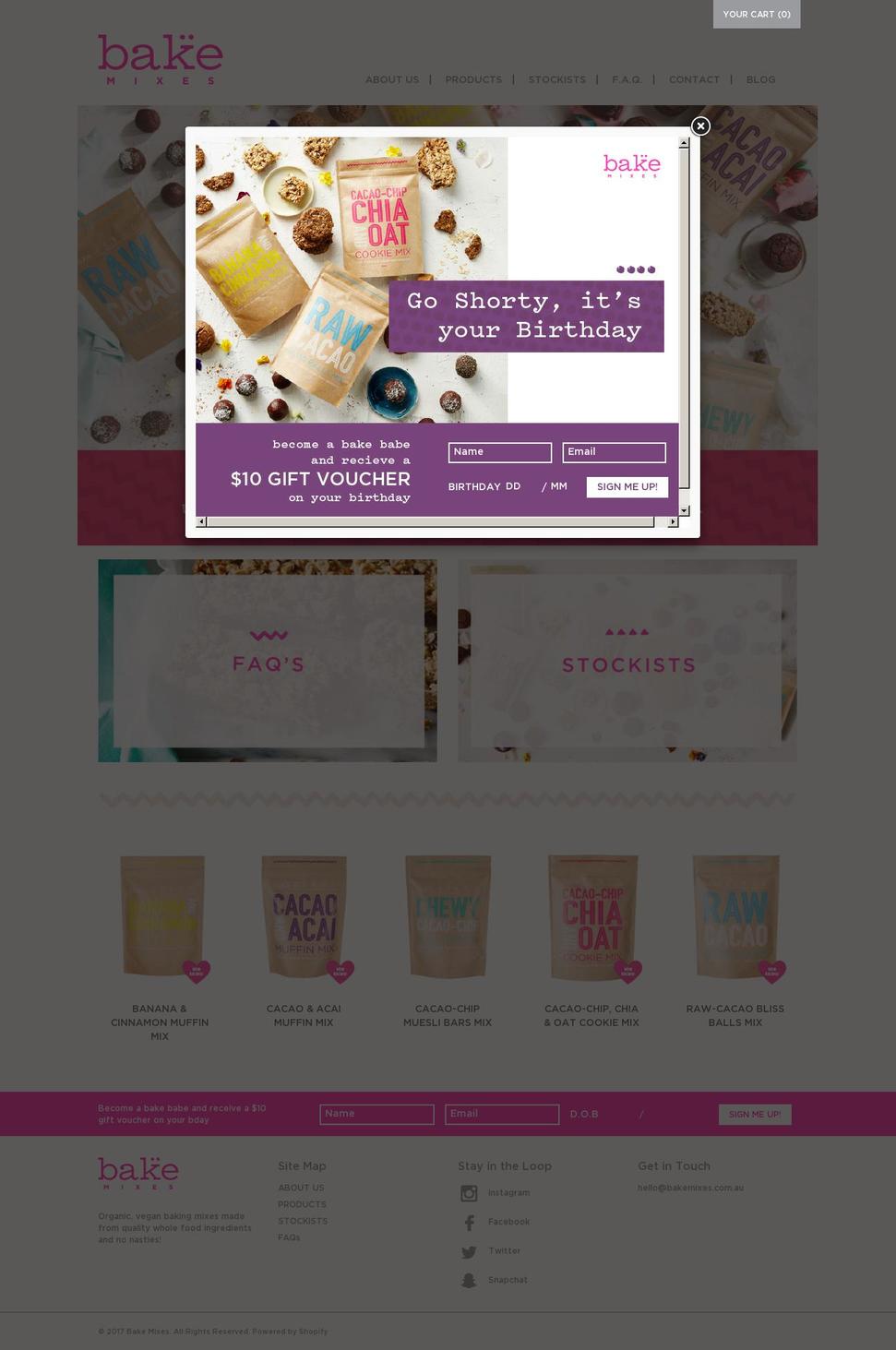 bakemixes.com.au shopify website screenshot