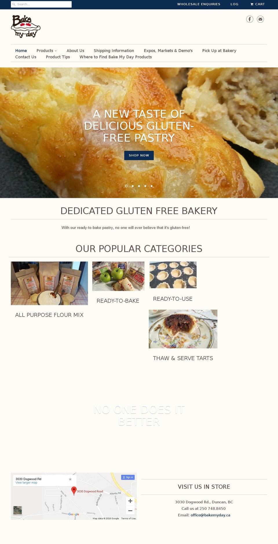 Bake Shopify theme site example bakemydayglutenfree.com