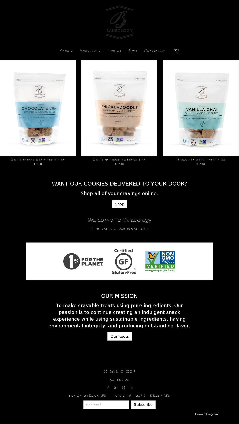 bakeologysnacks.com — Shopify storefront screenshot