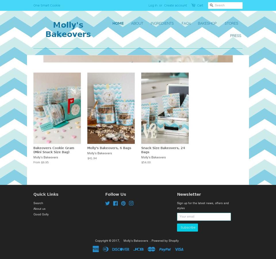 bakeovers.com shopify website screenshot