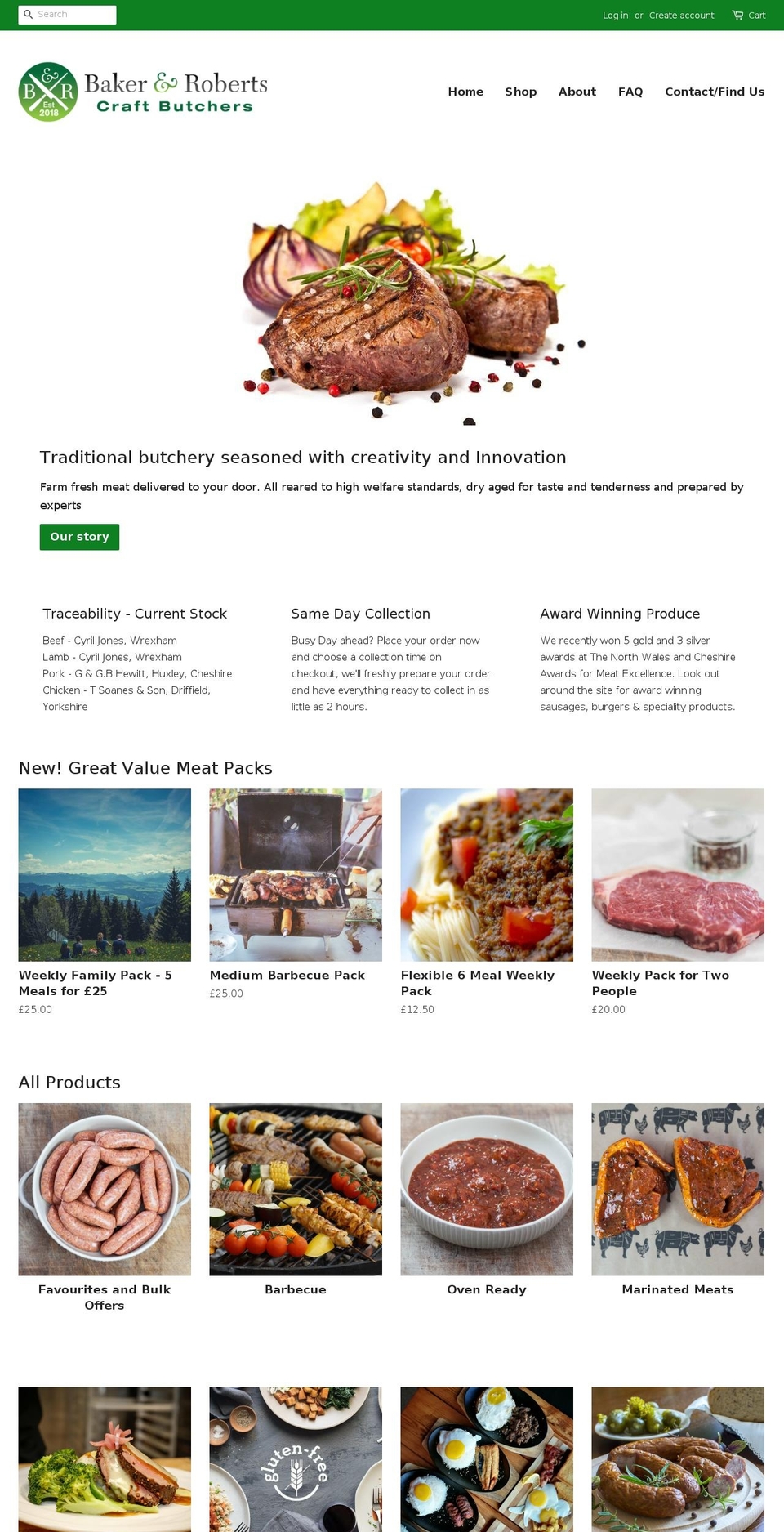 bakerandroberts.com shopify website screenshot