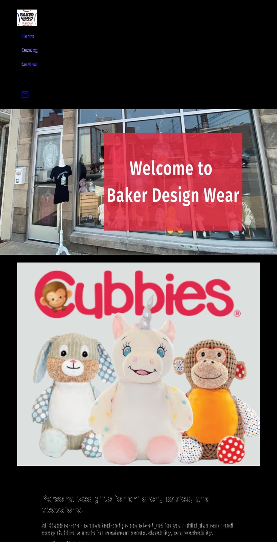 bakerdesignwear.com shopify website screenshot