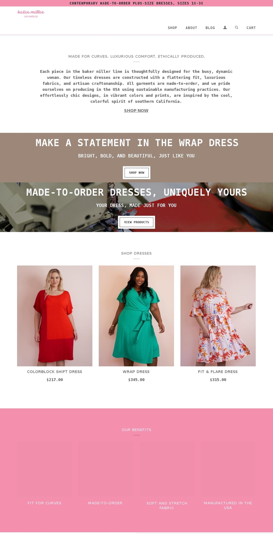 bakermillerla.com shopify website screenshot