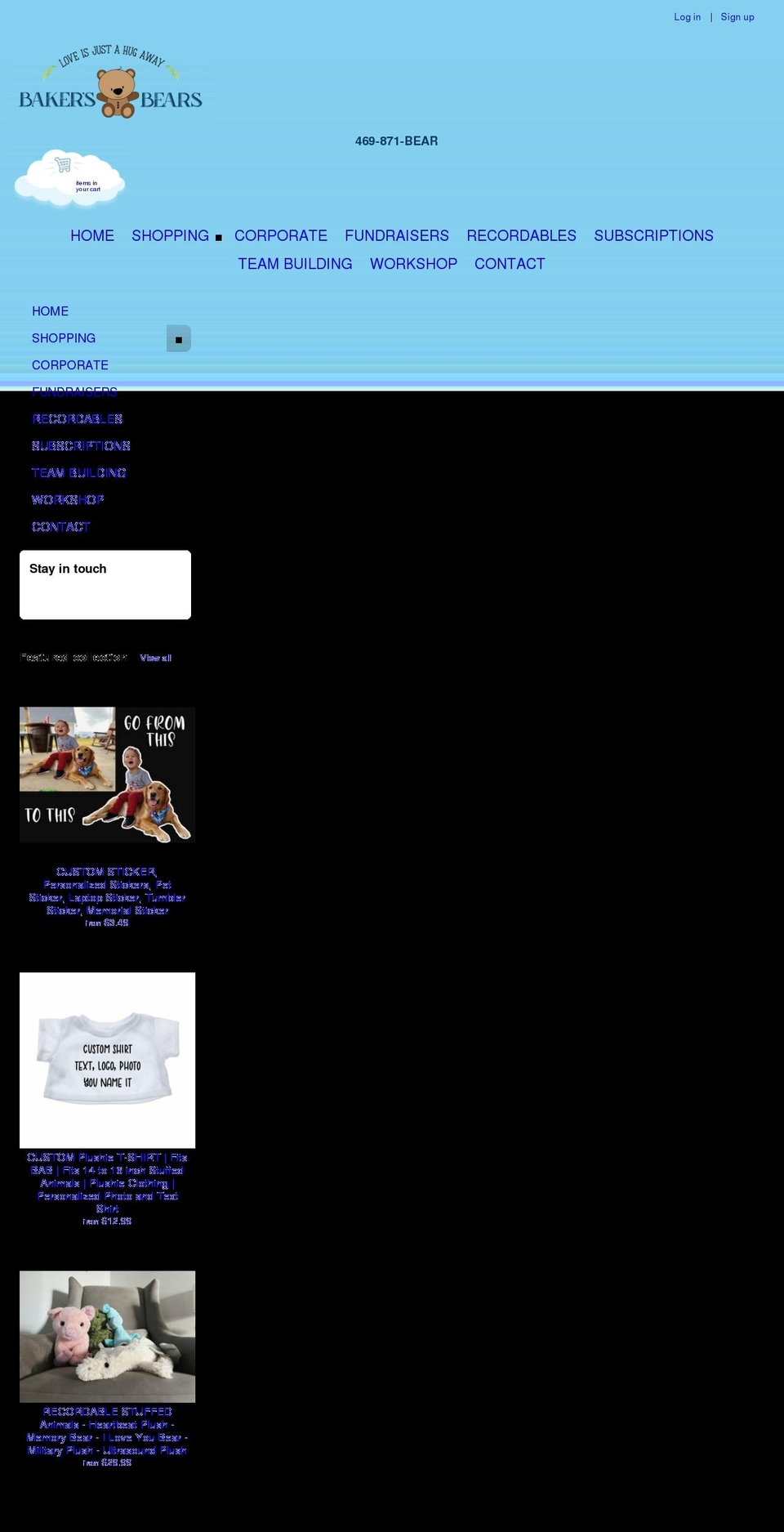 bakersbears.com shopify website screenshot