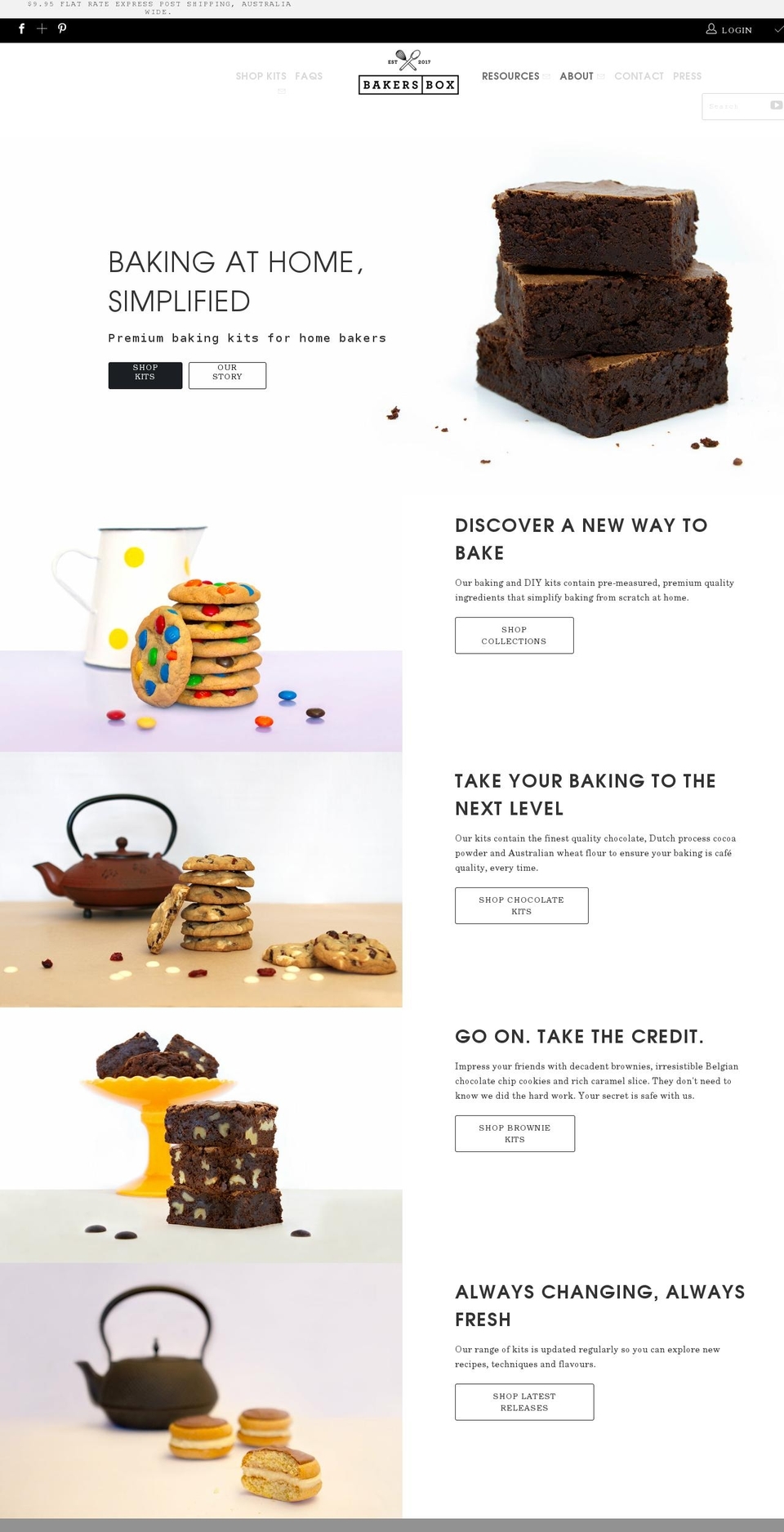 bakersbox.com.au shopify website screenshot