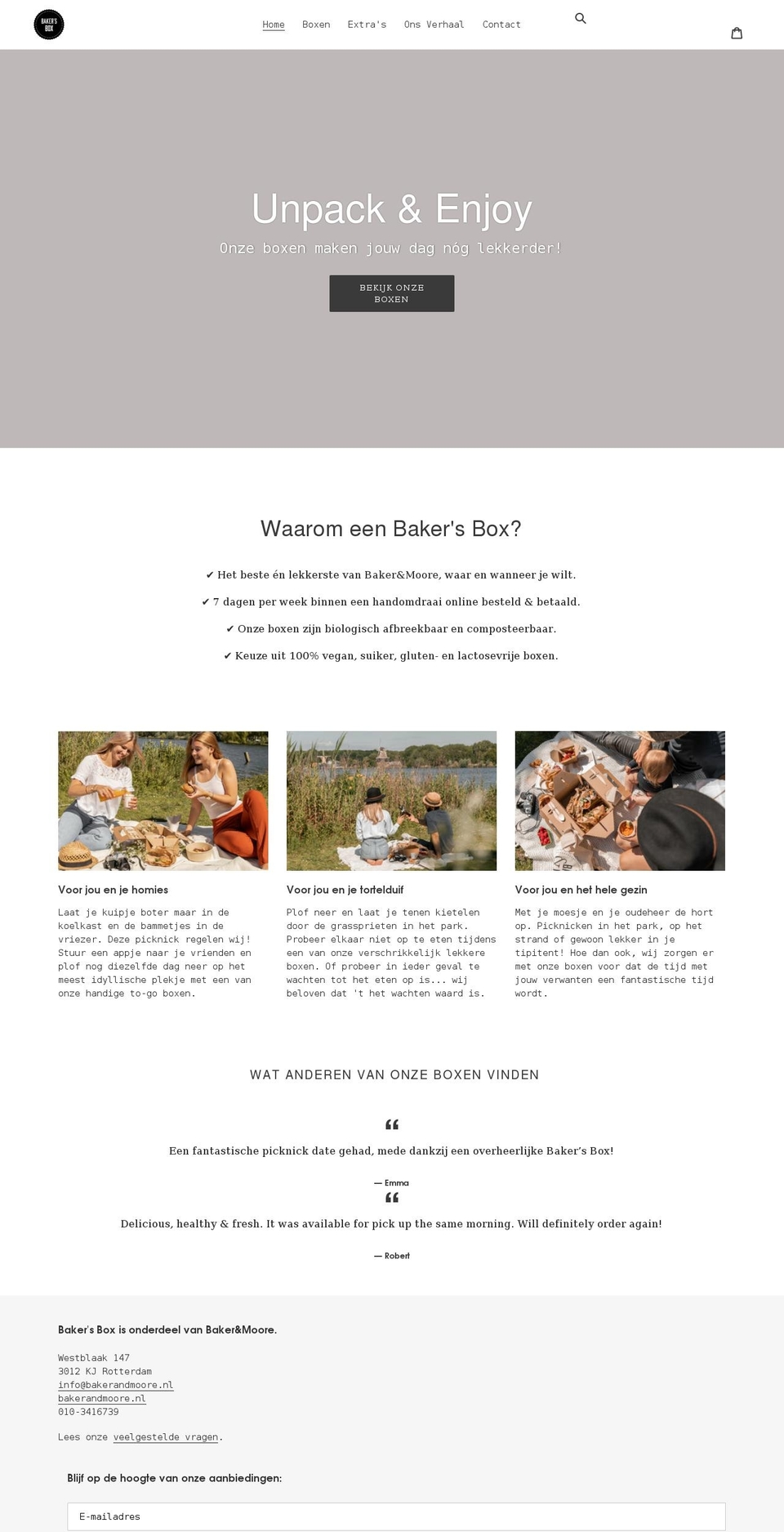 bakersbox.nl shopify website screenshot