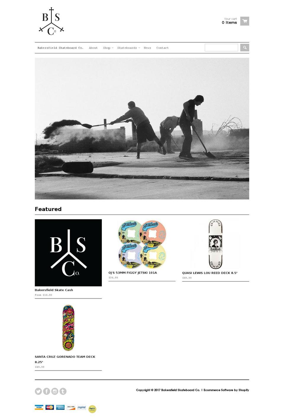 bakersfieldskateco.com shopify website screenshot