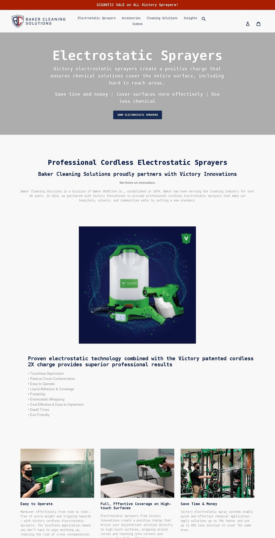 bakersprayers.com shopify website screenshot