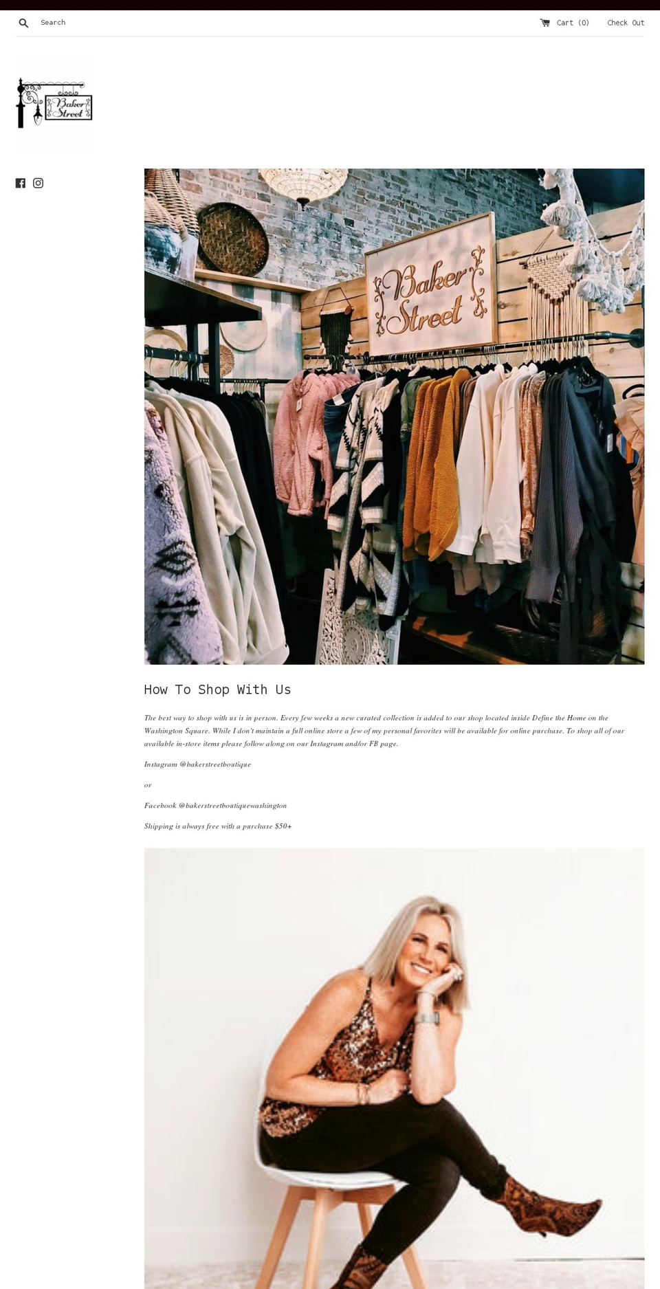 bakerstreetonline.com shopify website screenshot