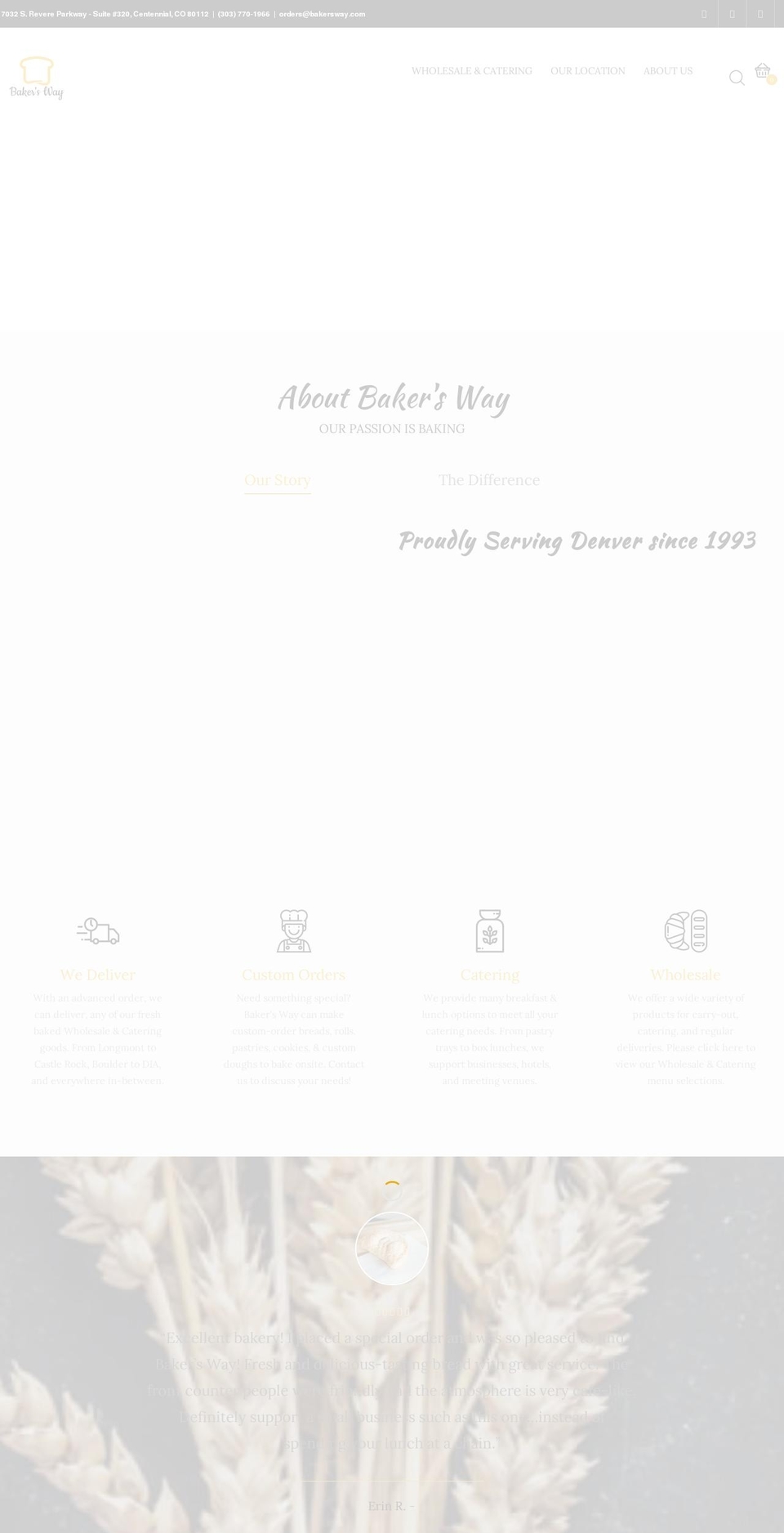 bakersway.com shopify website screenshot