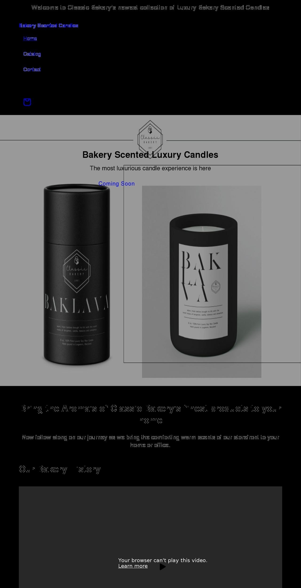bakeryscents.com shopify website screenshot