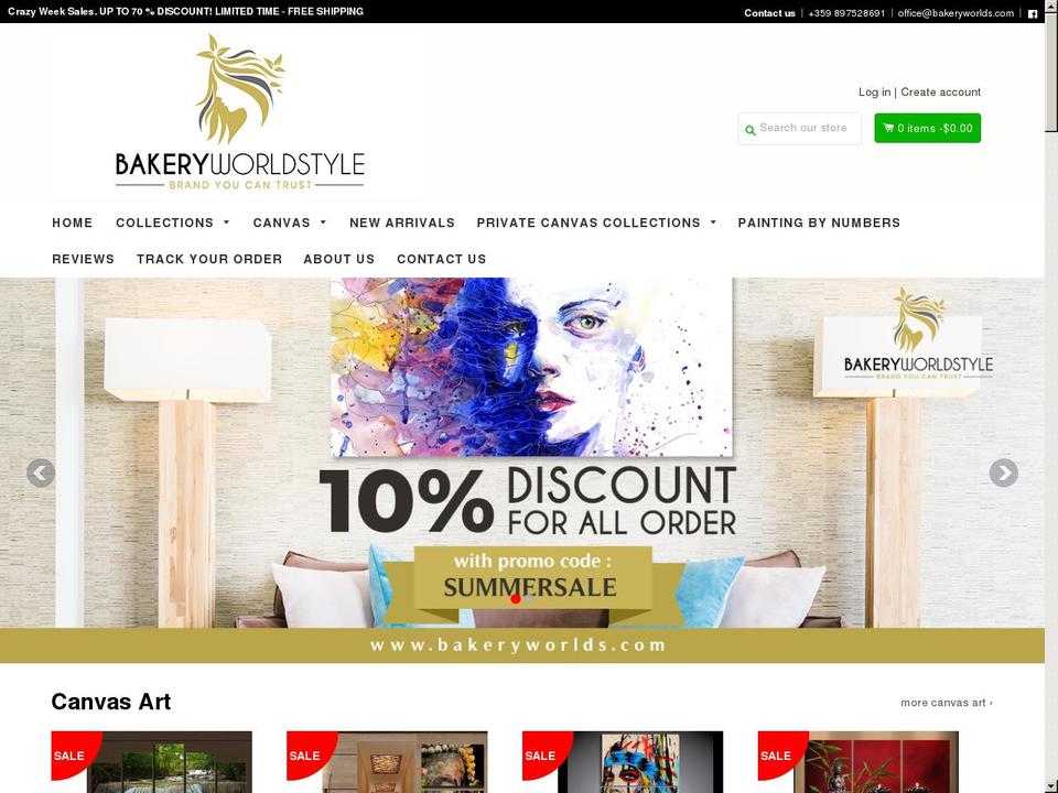 bakeryworlds.com — Shopify storefront screenshot