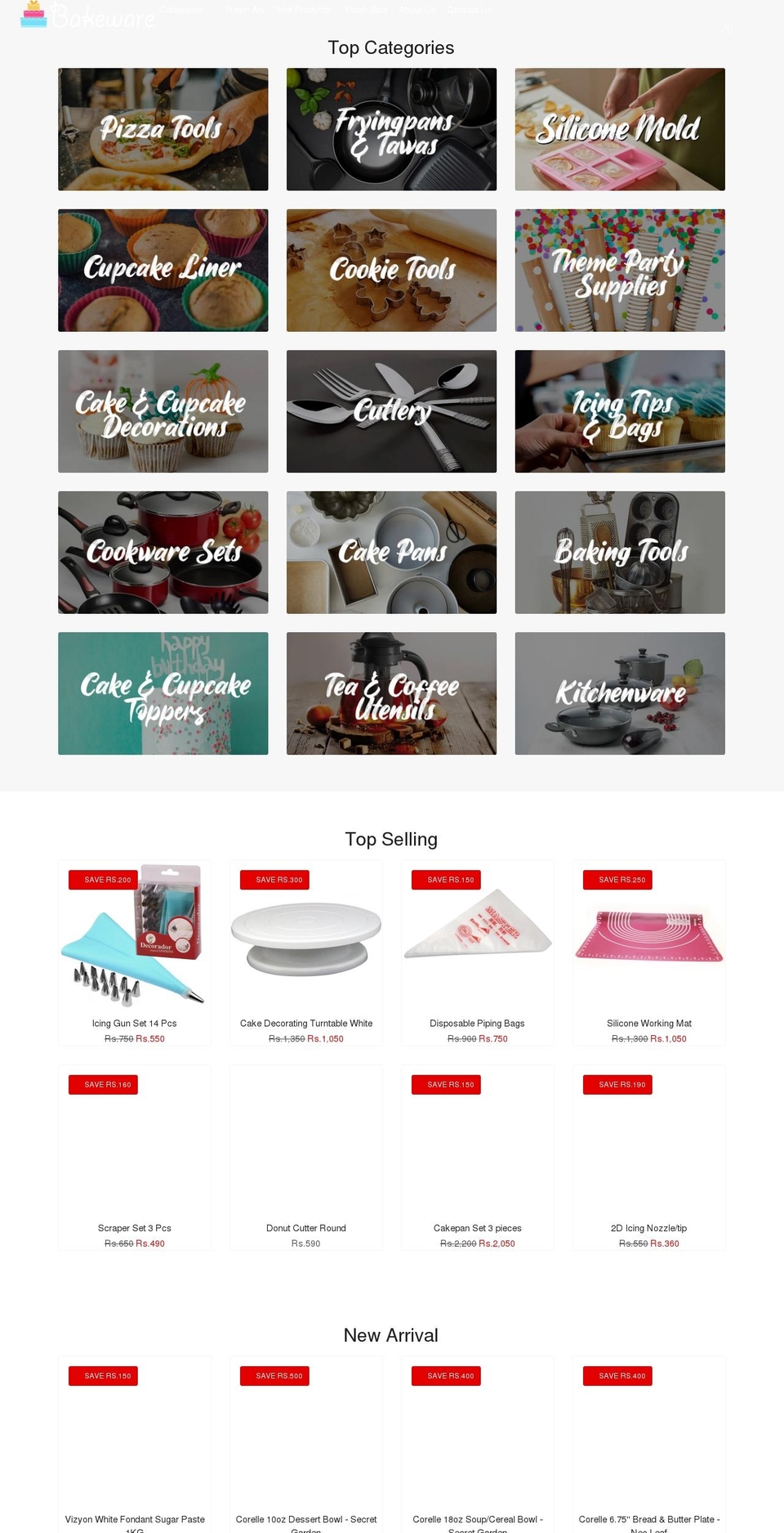bakeware.pk shopify website screenshot