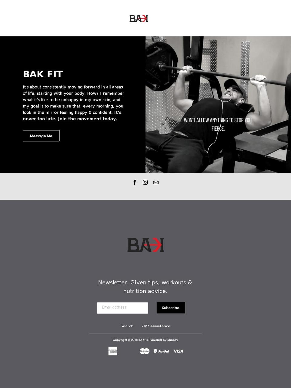 bakfit.com — Shopify storefront screenshot