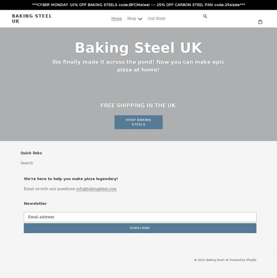 bakingsteel-uk.com shopify website screenshot