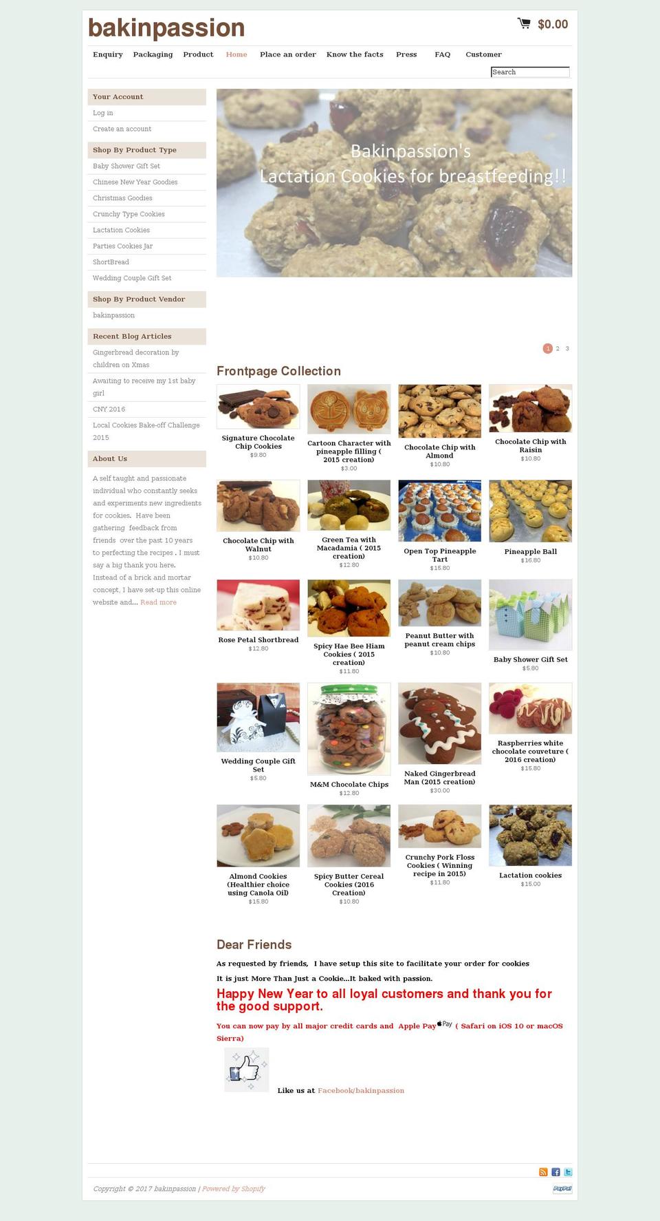 bakinpassion.com shopify website screenshot