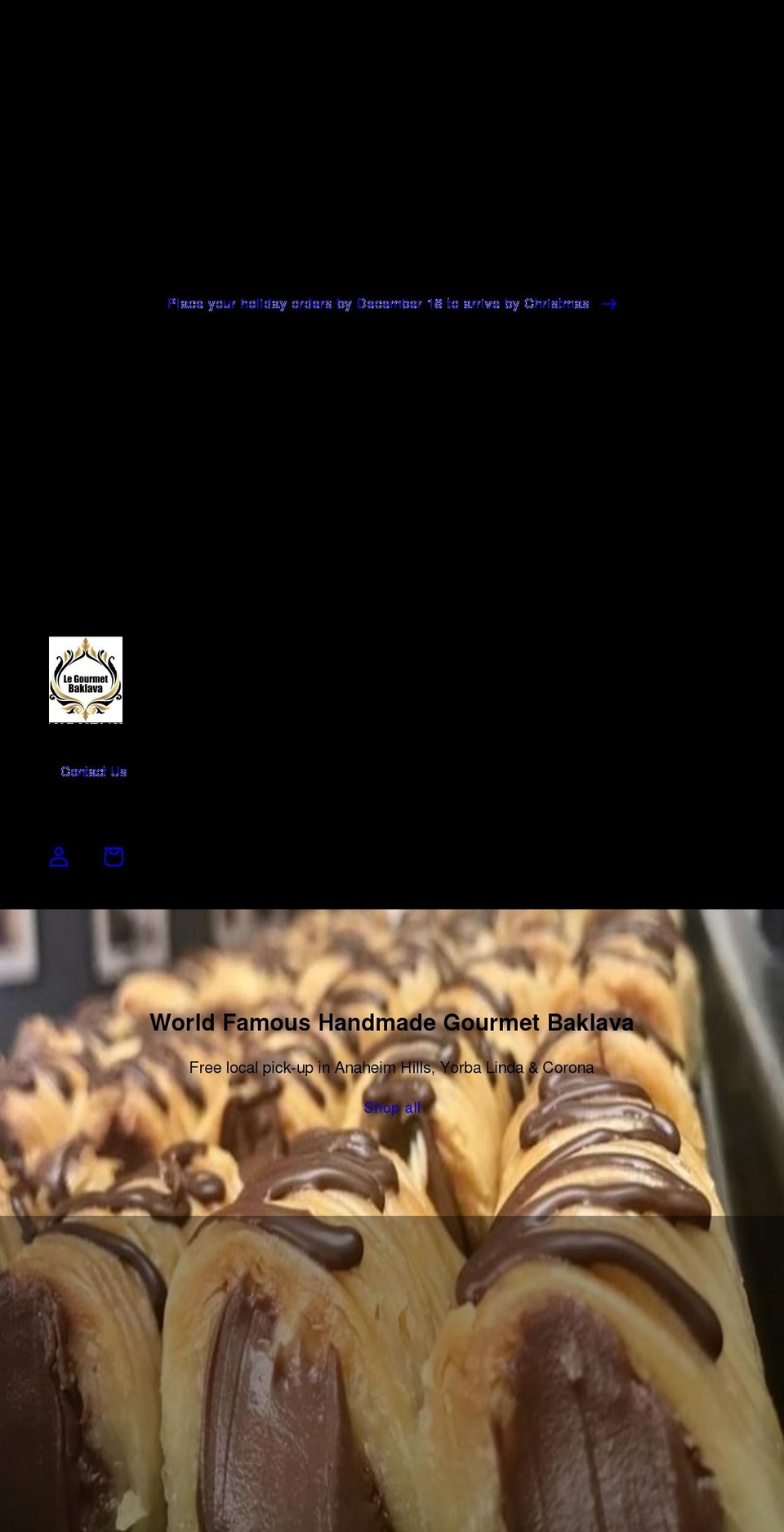 baklavabaklava.com shopify website screenshot
