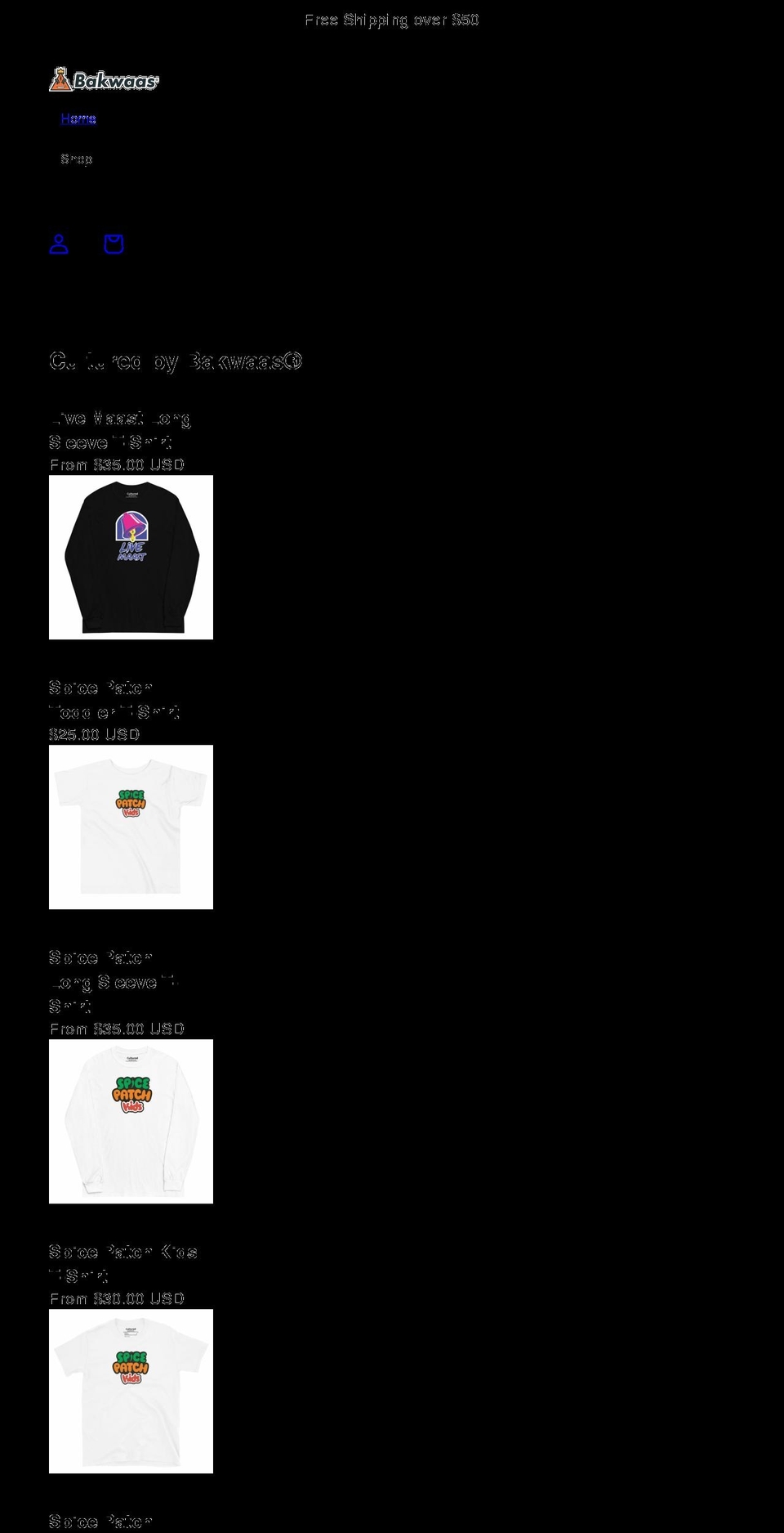 bakwaasapparel.com — Shopify storefront screenshot