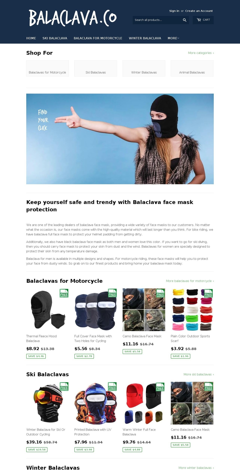 balaclava.co shopify website screenshot