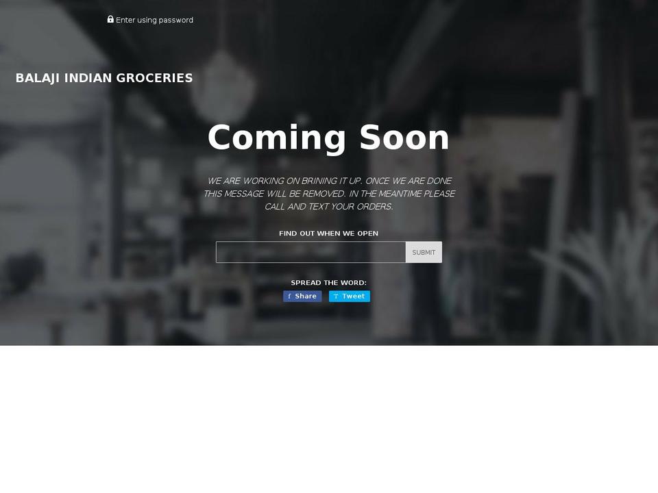 balajigroceries.com shopify website screenshot