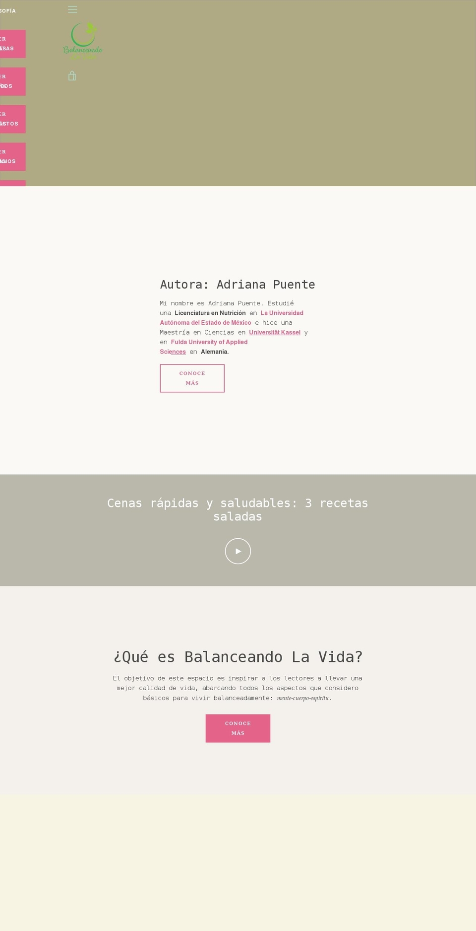 balanceandolavida.com shopify website screenshot