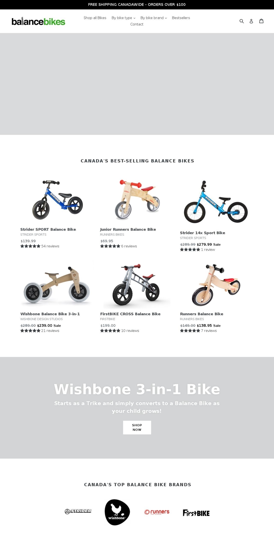 balancebikes.ca shopify website screenshot