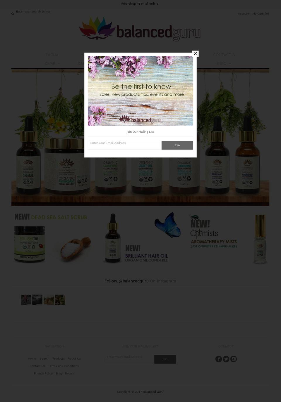 balancedguru.com shopify website screenshot