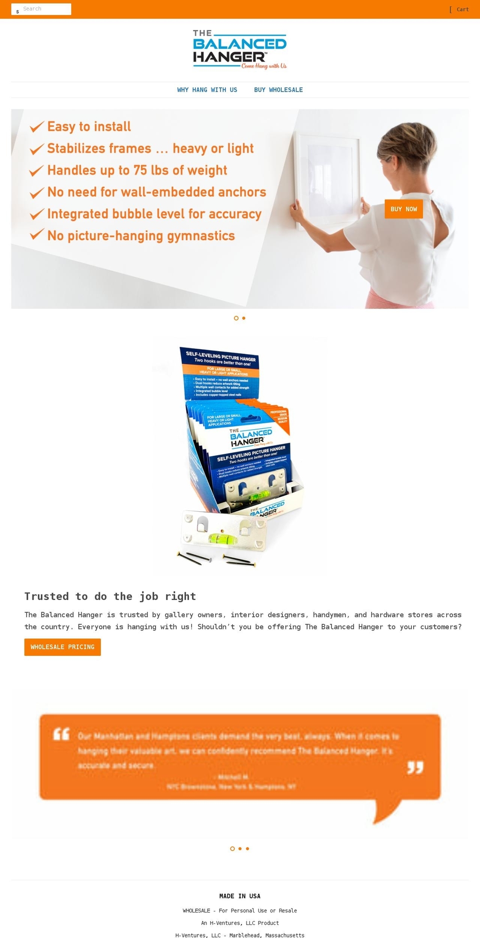 balancedhanger.com shopify website screenshot