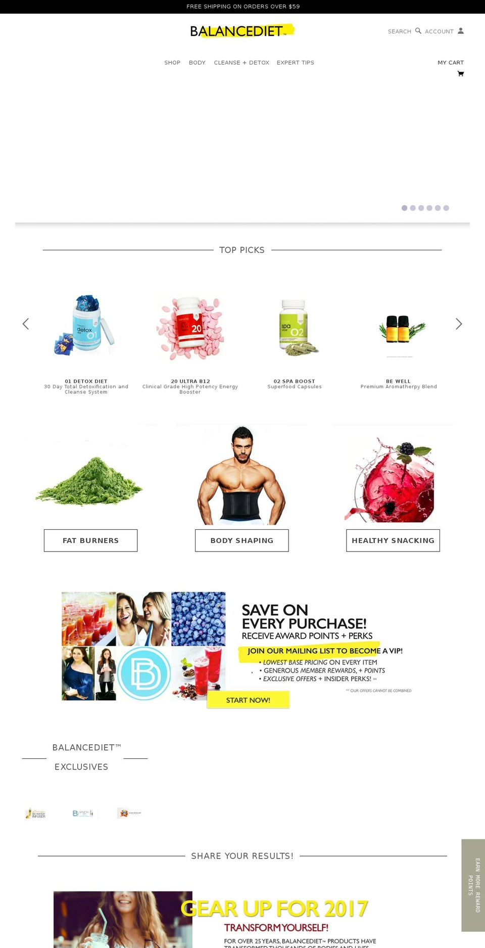 balancediethome.com shopify website screenshot