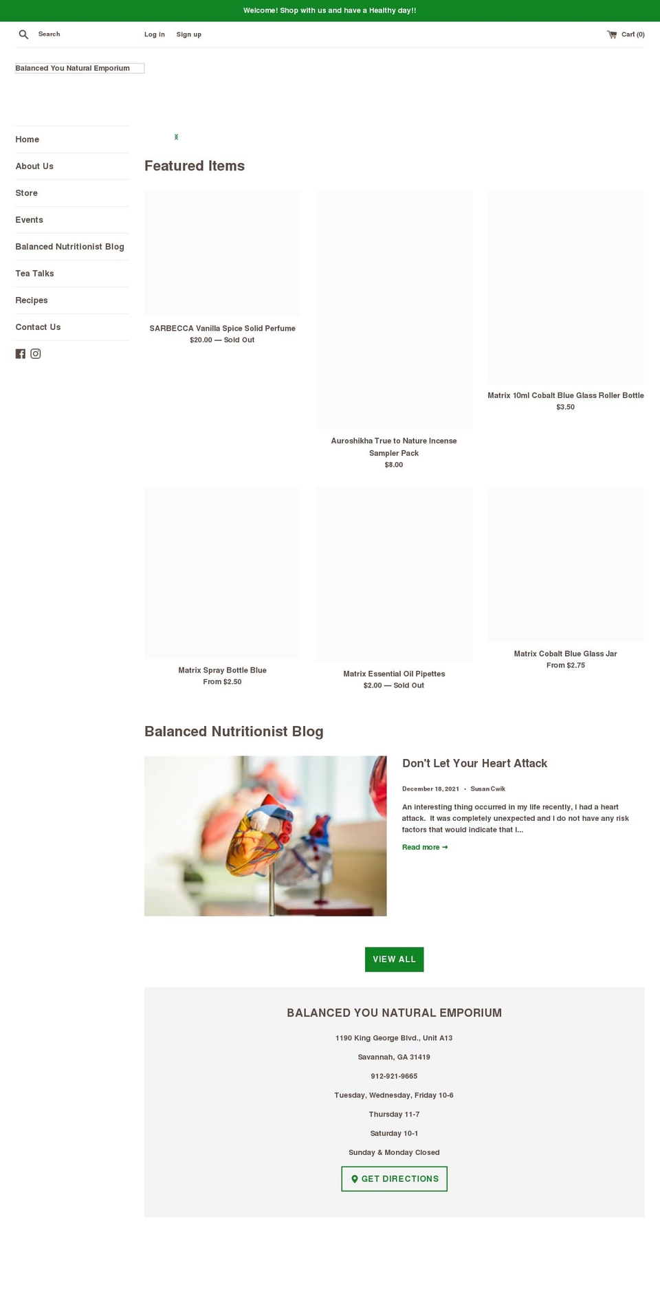 balancedyouemporium.com shopify website screenshot