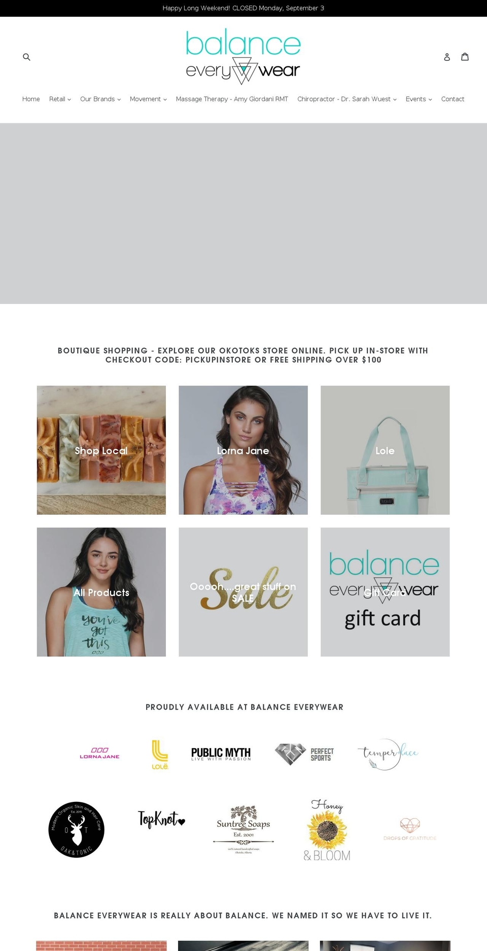 Balance EveryWear Shopify theme site example balanceeverywear.com