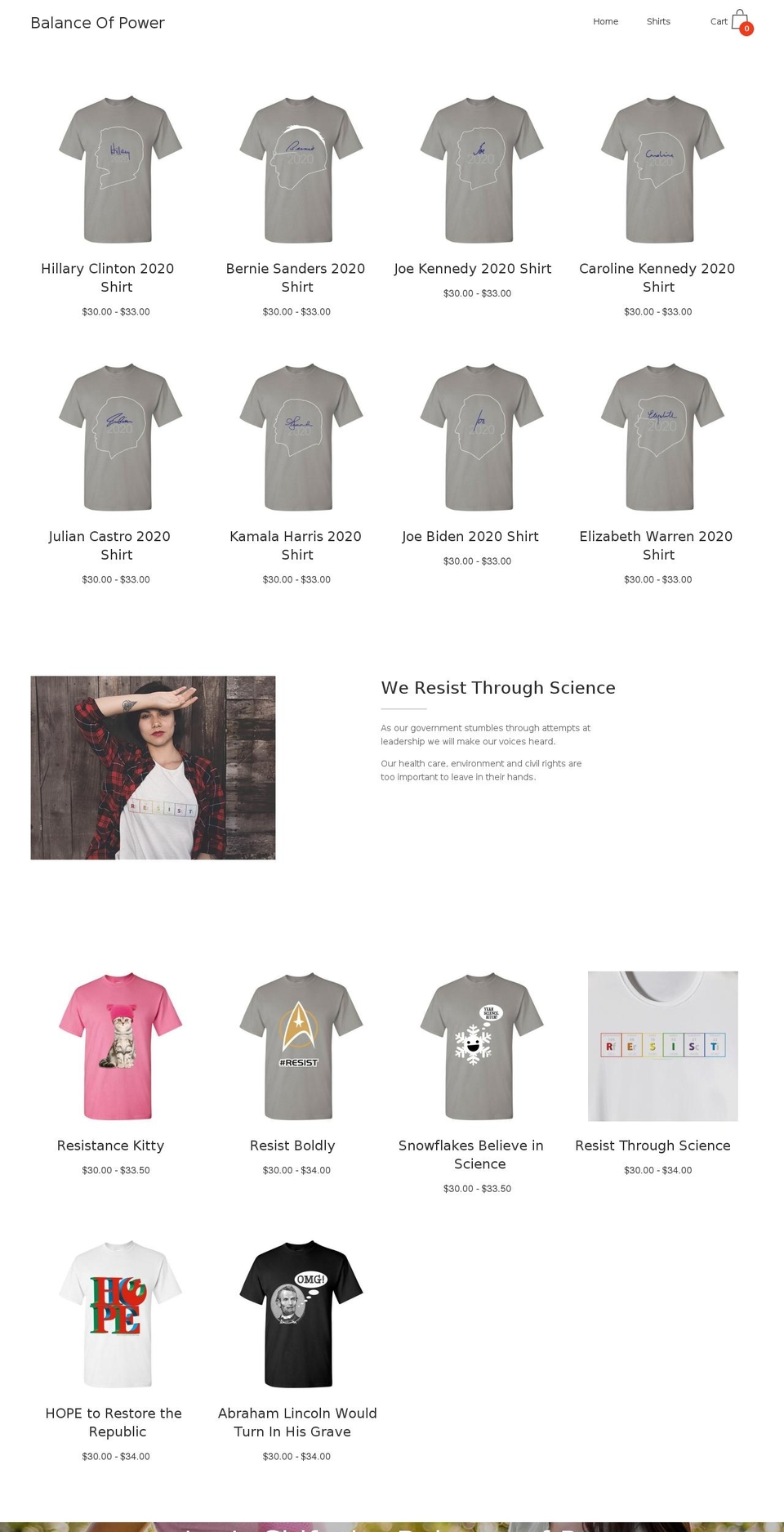 balanceofpower.com — Shopify storefront screenshot
