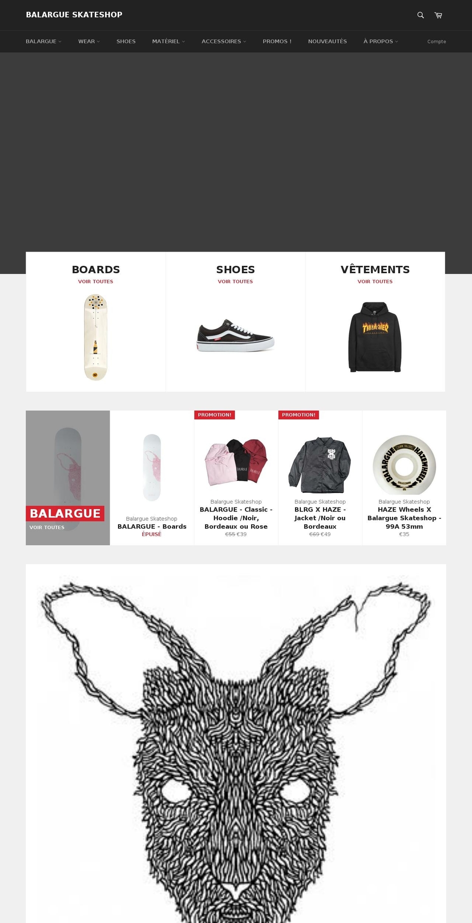 balargueskateshop.com — Shopify storefront screenshot