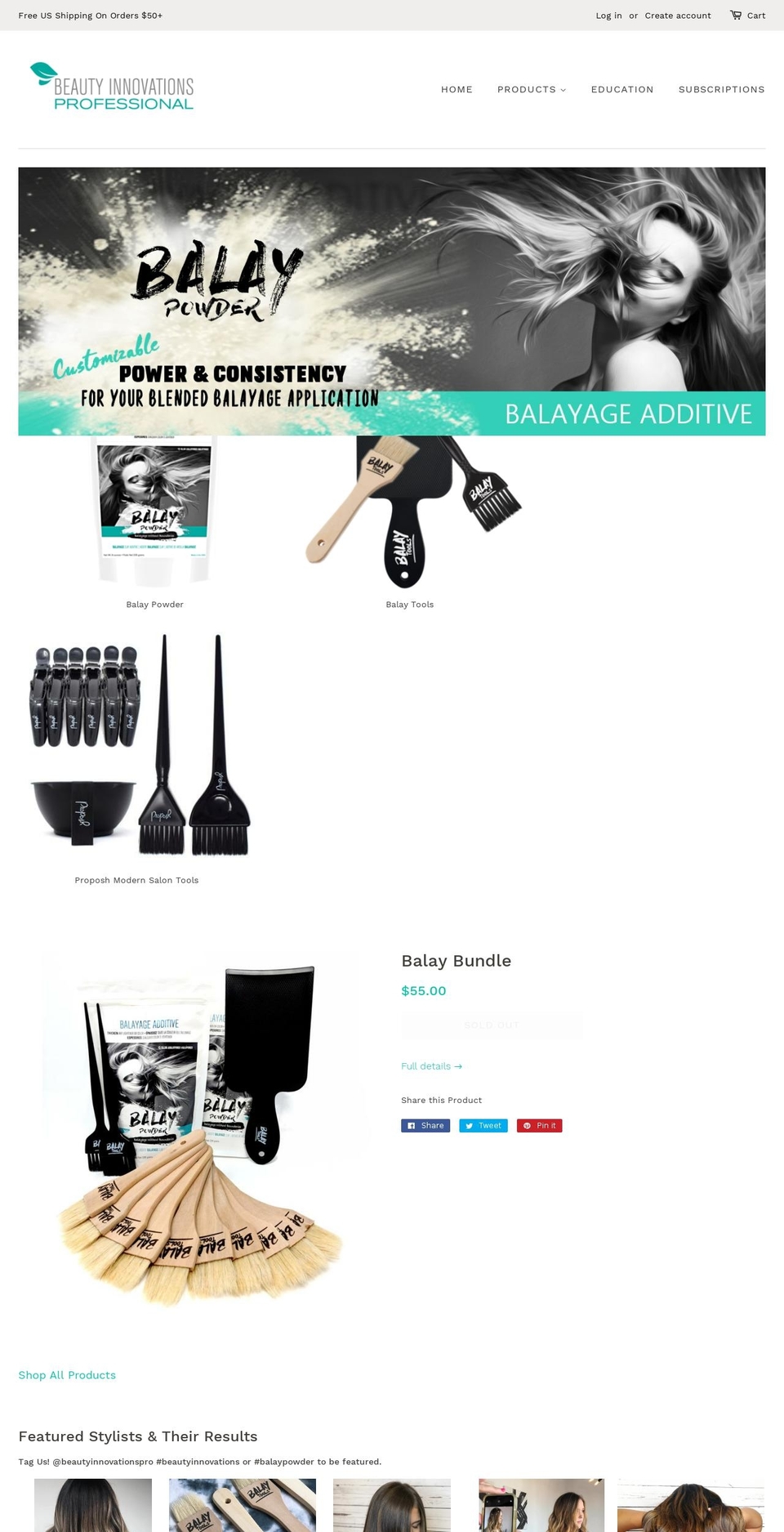 balaypowder.com — Shopify storefront screenshot