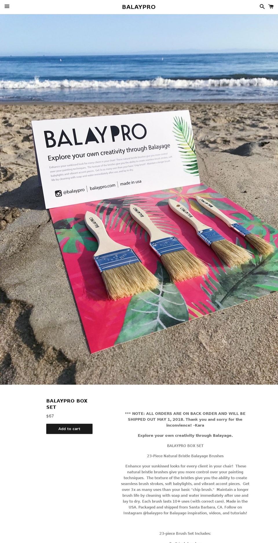 balaypro.com — Shopify storefront screenshot
