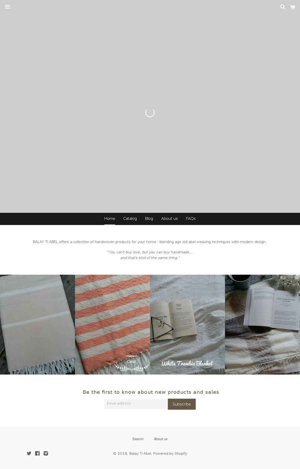 balaytiabel.com — Shopify storefront screenshot