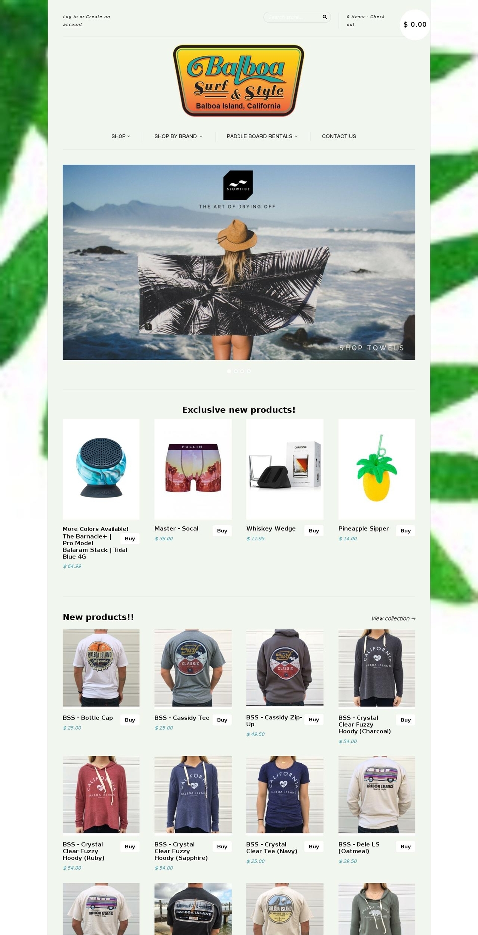balboasurfandstyle.com shopify website screenshot